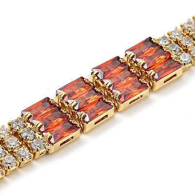 Rack Plating Brass Rectangle Link Bracelet BJEW-Q771-10G-1