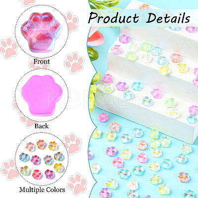 100Pcs Cat Paw Print Resin Cabochons RESI-CJ0002-91-1