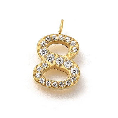 Ion Plating(IP) 304 Stainless Steel Micro Pave Cubic Zirconia Pendants STAS-H228-01G-08-1