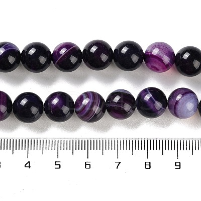 Natural Striped Agate/Banded Agate Beads Strands G-Z060-A01-C12-1