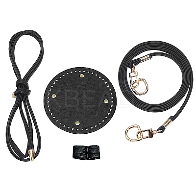 Imitation Leather Bag Bottoms & Purse Strap & Drawstring for Bucket Bag Set AJEW-CL0001-73B-1