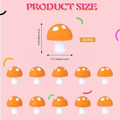 20Pcs Mushroom Silicone Focal Beads JX901E-1