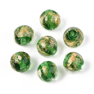 Handmade Gold & Silver Foil Glass Beads FOIL-N030-03A-01F-1