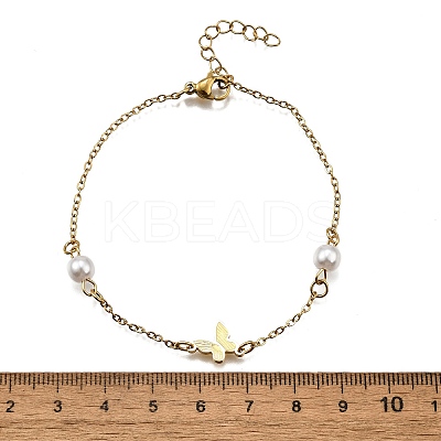 304 Stainless Steel Butterfly Link Bracelets BJEW-C098-01C-G-1