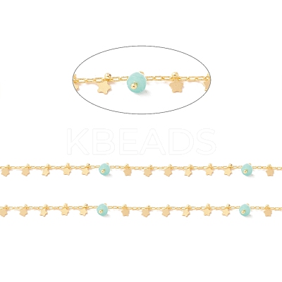 Natural Flower Amazonite Column Beaded Chains CHC-K012-02G-11-1