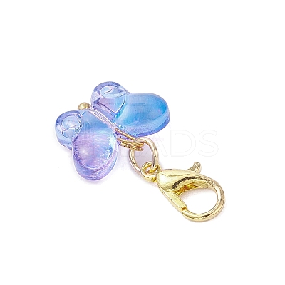Transparent Glass Butterfly Pendant Decorations HJEW-JM04018-02-1
