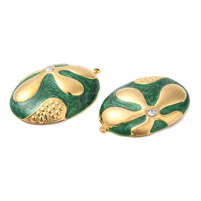 304 Stainless Steel Enamel Pendants STAS-E040-10G-03-1