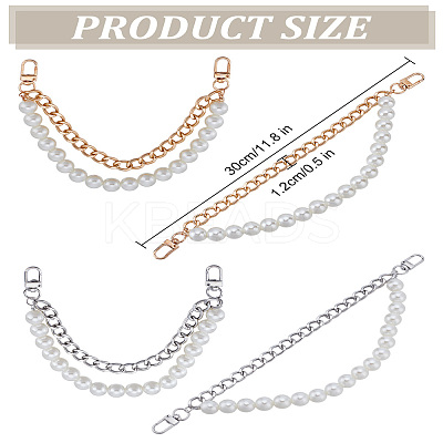 2Pcs 2 Colors Imitation Pearl Beads Bag Straps FIND-LP0004-55-1