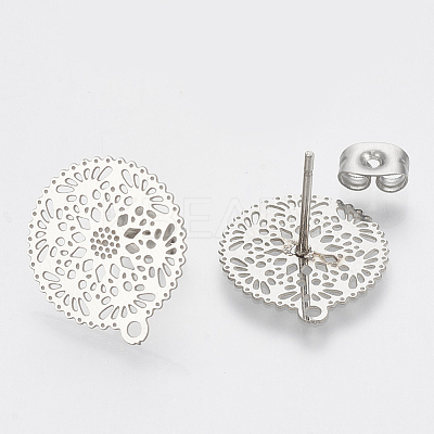 Non-Tarnish 304 Stainless Steel Stud Earring Findings STAS-S079-31B-1
