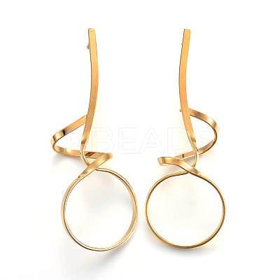 Ion Plating(IP) 304 Stainless Steel Stud Earrings EJEW-L215-48G-1