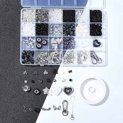 DIY Alloy & Glass & Acrylic Mobile Phone Strap Making Kits DIY-FS0006-65-1