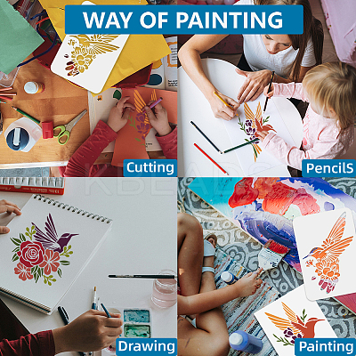 1Pc PET Hollow Out Drawing Painting Stencils DIY-MA0004-90B-1