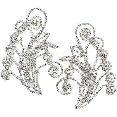 1Pair Brass Rhinestone Wedding Dress Decoration Accessories FIND-GF0006-54-1