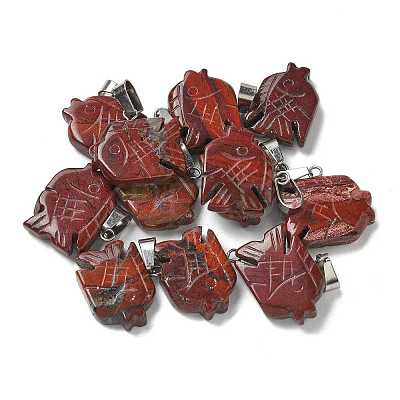Natural Red Rainbow Jasper Pendants G-B127-16P-02-1