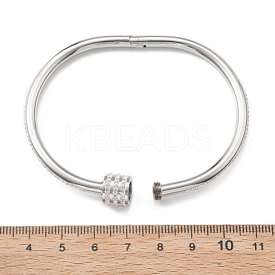 304 Stainless Steel Rhinestone Bangles for Women BJEW-Z092-04P-1