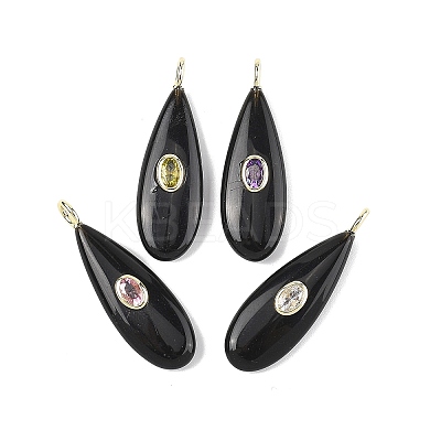 Natural Obsidian Pendants G-D357-03D-1