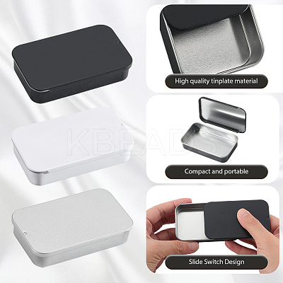6Pcs Slide Top Tinplate Trinket Storage Boxes CON-SP0001-23A-1