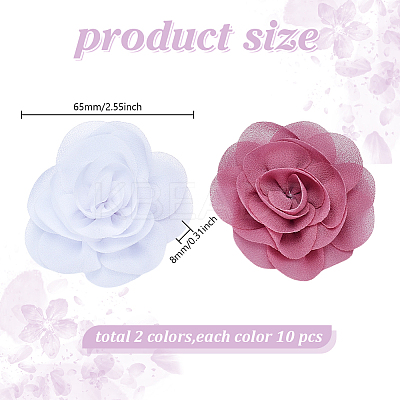 20Pcs 2 Colors Polyester Flower Ornament Accessories DIY-AR0004-39-1
