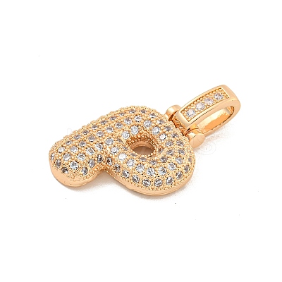 Brass Micro Pave Clear Cubic Zirconia Pendants KK-B099-01G-P-1