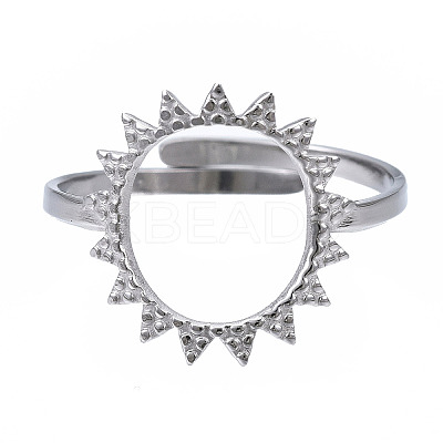 Non-Tarnish 304 Stainless Steel Sun Open Cuff Ring LS-RJEW-T023-84P-1