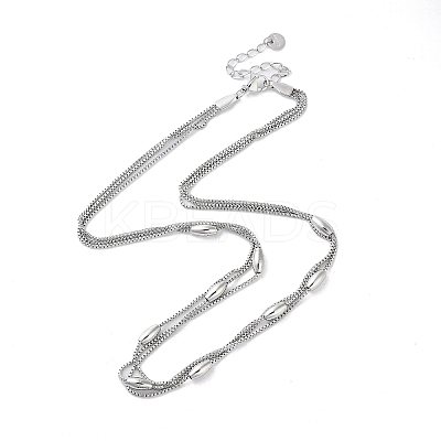 Non-Tarnish 304 Stainless Steel Box Chain Necklaces NJEW-M213-02P-1