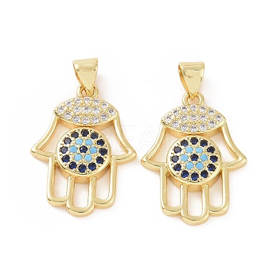 Brass Micro Pave Cubic Zirconia Pendants ZIRC-P106-26G-1
