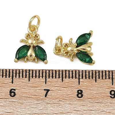 Brass Micro Pave Cubic Zirconia Pendants KK-I358-048G-1