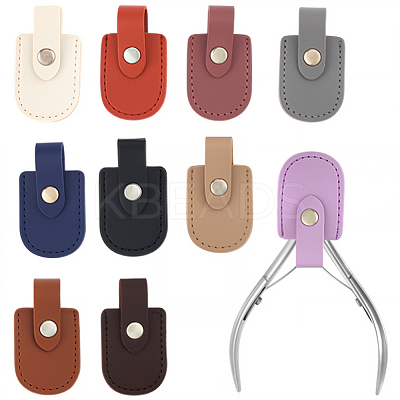 10Pcs 10 Colors Arch Shaped Imitation Leather Nail Clipper Cases DIY-CL0002-28A-1