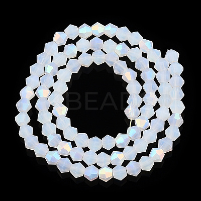 Imitation Jade Bicone Frosted Glass Bead Strands EGLA-A039-J4mm-MB05-1