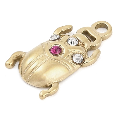 304 Stainless Steel Rhinestone Pendants STAS-L022-478G-1