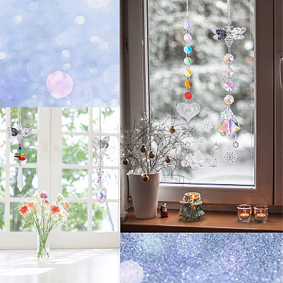 4Pcs 4 Style Hanging Suncatcher AJEW-SC0001-53-1