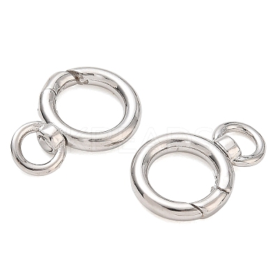 Rack Plating Brass Spring O Ring Clasps with Swivel Ring KK-CBAB1AF-09P-1