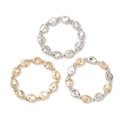 3Pcs CCB Plastic Nuggets Beaded Stretch Bracelets for Women Men BJEW-JB13303-1