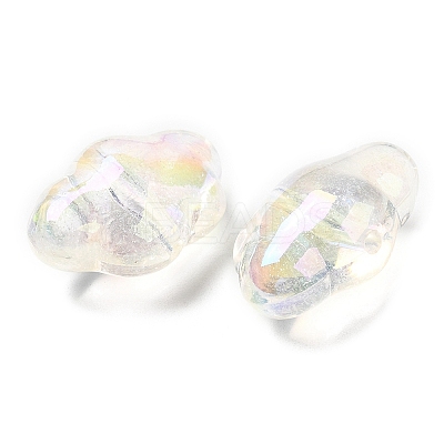 UV Plating Transparent Rainbow Iridescent Acrylic Beads OACR-C016-31C-1