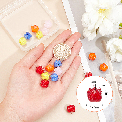 20Pcs 5 Colors Handmade Lampwork Beads LAMP-OC0001-29-1