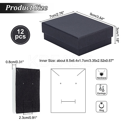 Kraft Cotton Filled Cardboard Paper Jewelry Set Boxes LS-CBOX-R036-11B-1