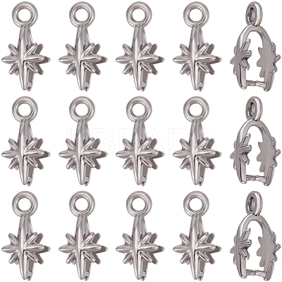 20Pcs 304 Stainless Steel Ice Pick Pinch Bails STAS-BBC0006-90-1