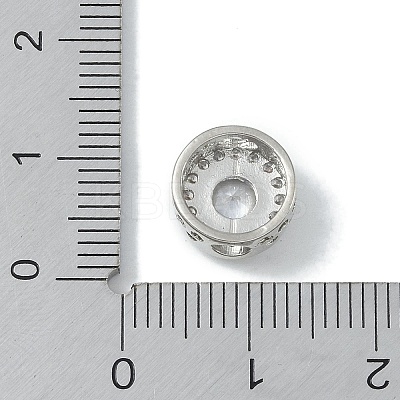 Rack Plating Brass Micro Pave Clear Cubic Zirconia Beads KK-A220-05P-1