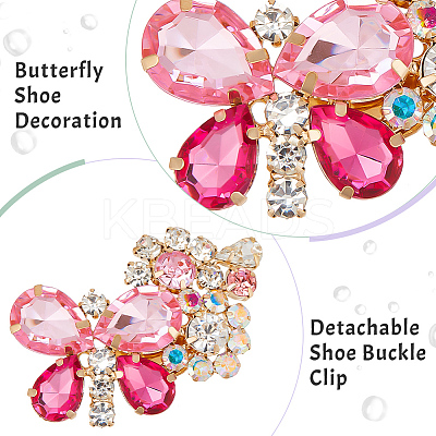 2Pcs Alloy Rhinestone Detachable Shoe Buckle Clips FIND-AR0004-59-1