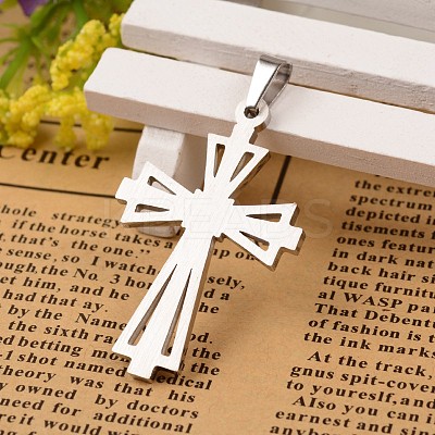 304 Stainless Steel Cross Pendants STAS-I035-31-1