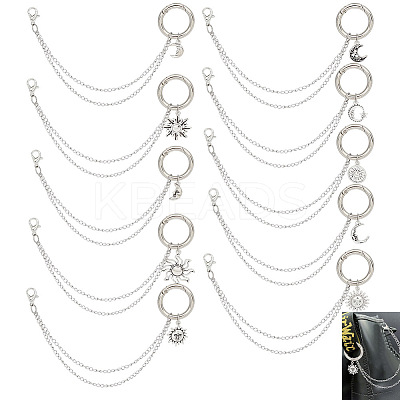 10Pcs 10 Style 304 Stainless Steel Decorative Shoe Chains FIND-AB00058-1