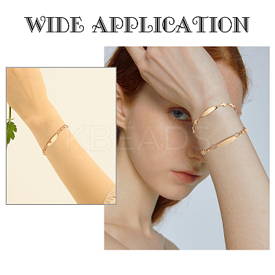 3Pcs 3 Style 304 Stainless Steel Oval Link Bracelets Set for Women BJEW-UN0001-24-1