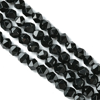 Natural Black Onyx Beads Strands G-K066-13-6mm-1