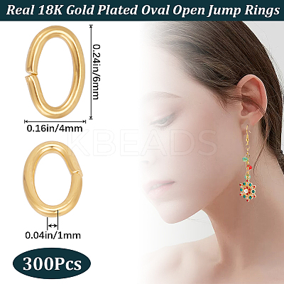 300Pcs Brass Open Jump Rings KK-BBC0012-39-1
