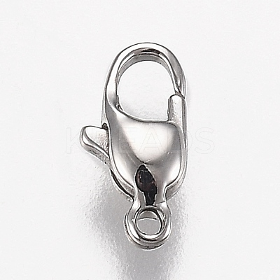 Tarnish Resistant Polished 316 Surgical Stainless Steel Lobster Claw Clasps X-STAS-Z013-12P-1