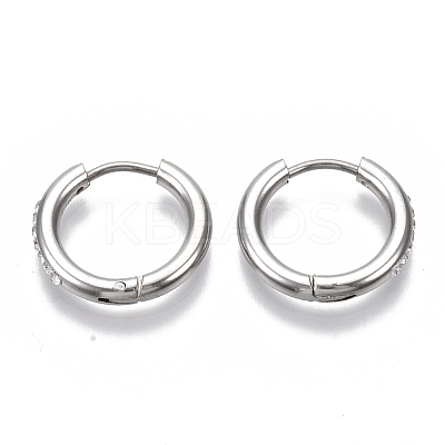 201 Stainless Steel Huggie Hoop Earrings STAS-S079-162C-1
