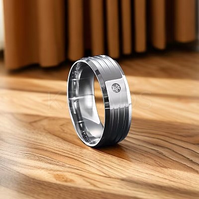 304 Stainless Steel Rhinestone Finger Rings for Men WG62EA8-01-1