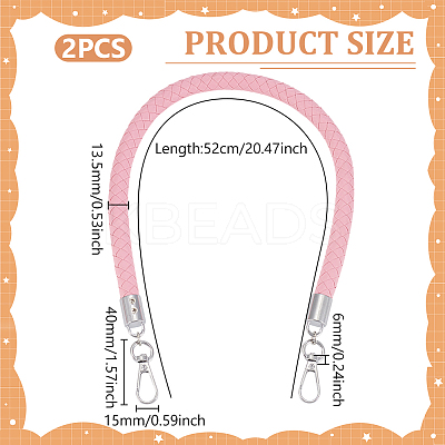 Braided Round PU Leather Bag Handles FIND-WH0180-01B-P-1