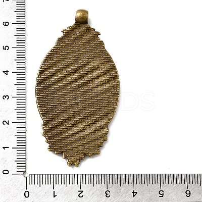 Vintage Tibetan Style Alloy Carved Rose Big Pendant Cabochon Settings X-TIBEP-M018-99AB-NF-1