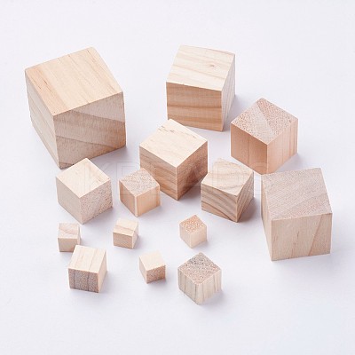 Undyed Wooden Cubes WOOD-F005-19-1